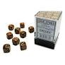 Dice - 12mm - 36D6 Glitter 12mm d6 Gold/silver chx27903